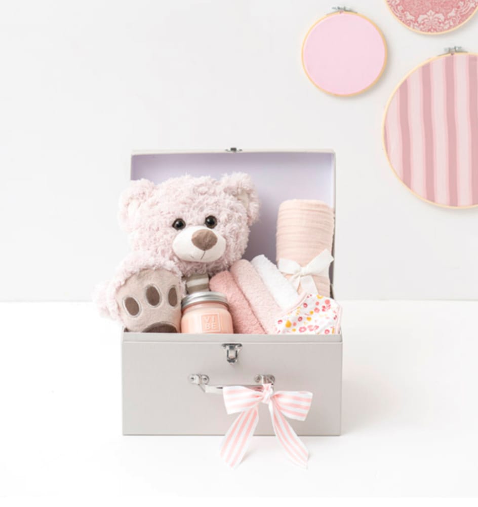 Indigo Deluxe Suitcase pink  Baby hamper