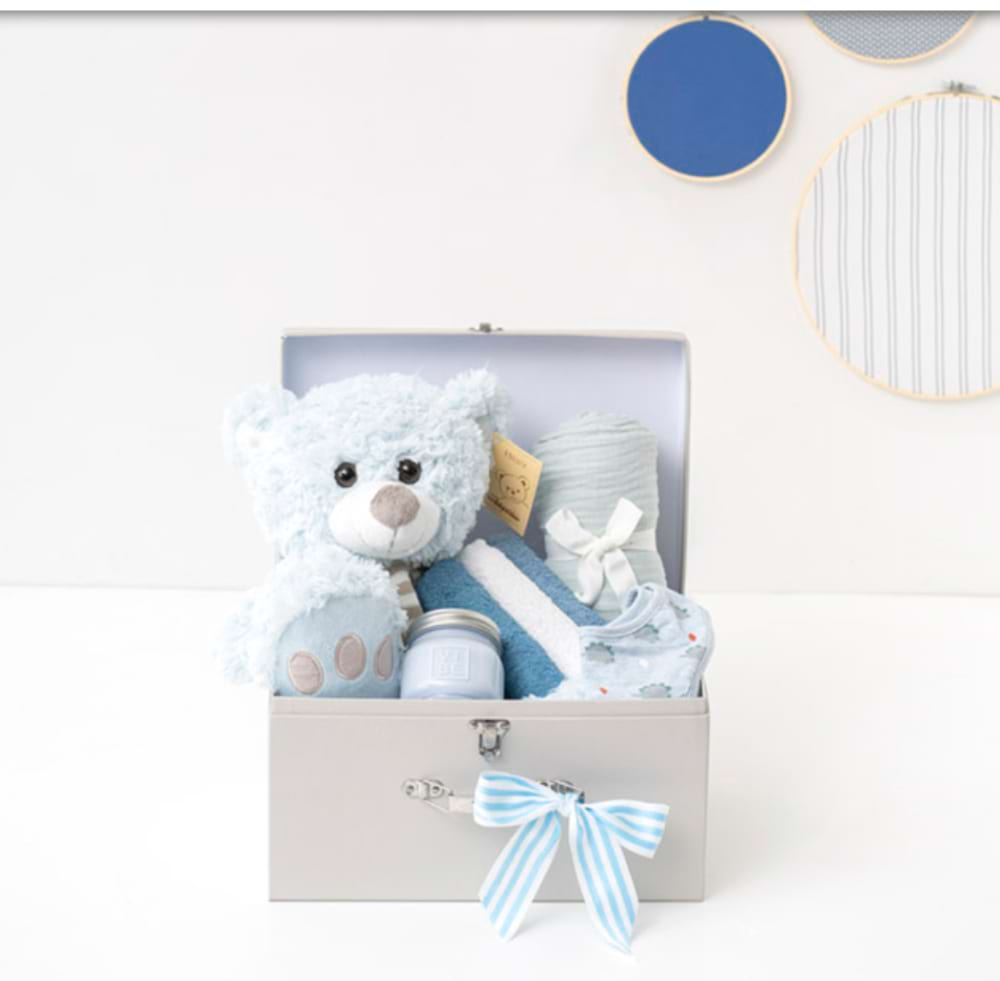 Archie Deluxe Suitcase Baby Hamper Baby Blue