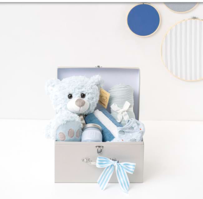 Archie Deluxe Suitcase Baby Hamper Baby Blue