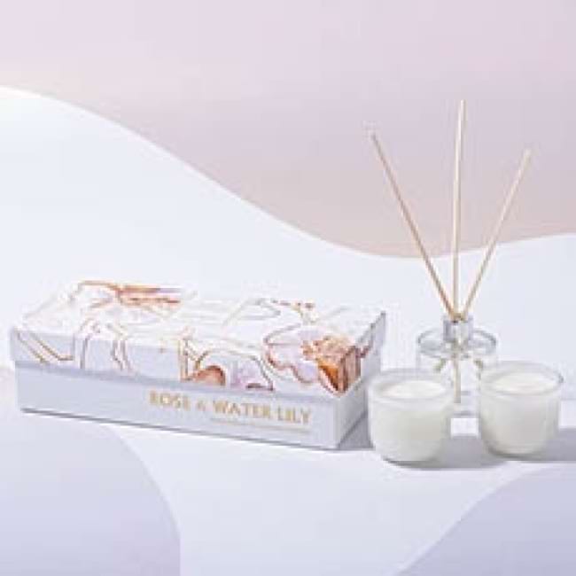 Candle & Diffuser Gift Set Rose & Water Lily